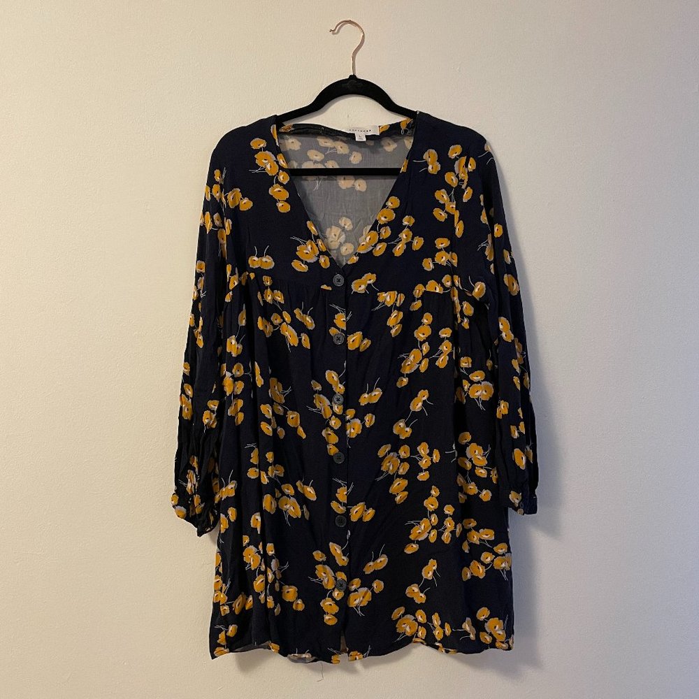 Popsugar Floral Smock Dress - yellow flowers